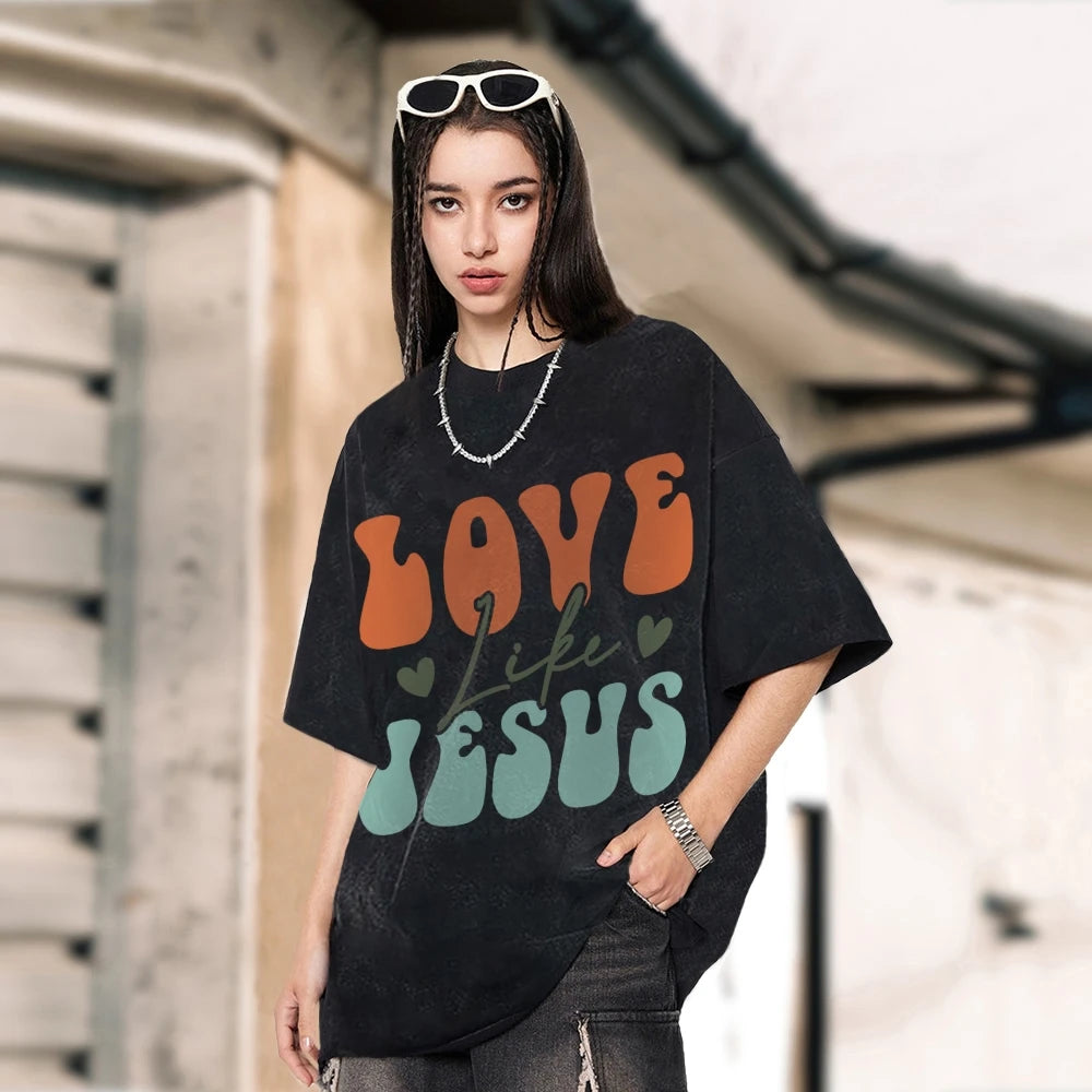 Love Like Jesus Shirt Christian t-Shirt Religious Bible Verse Shirt Motivational Christian Shirts Unisex Jesus Retro y2k Shirt